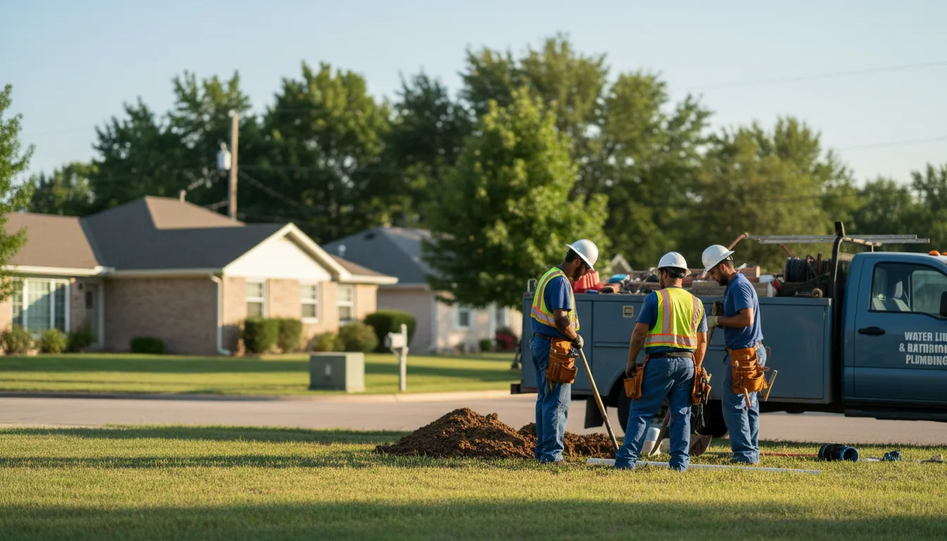 Residential water line and bathroom plumbing service in Worthville, PA